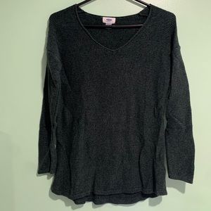 Green V-neck Knit Sweater